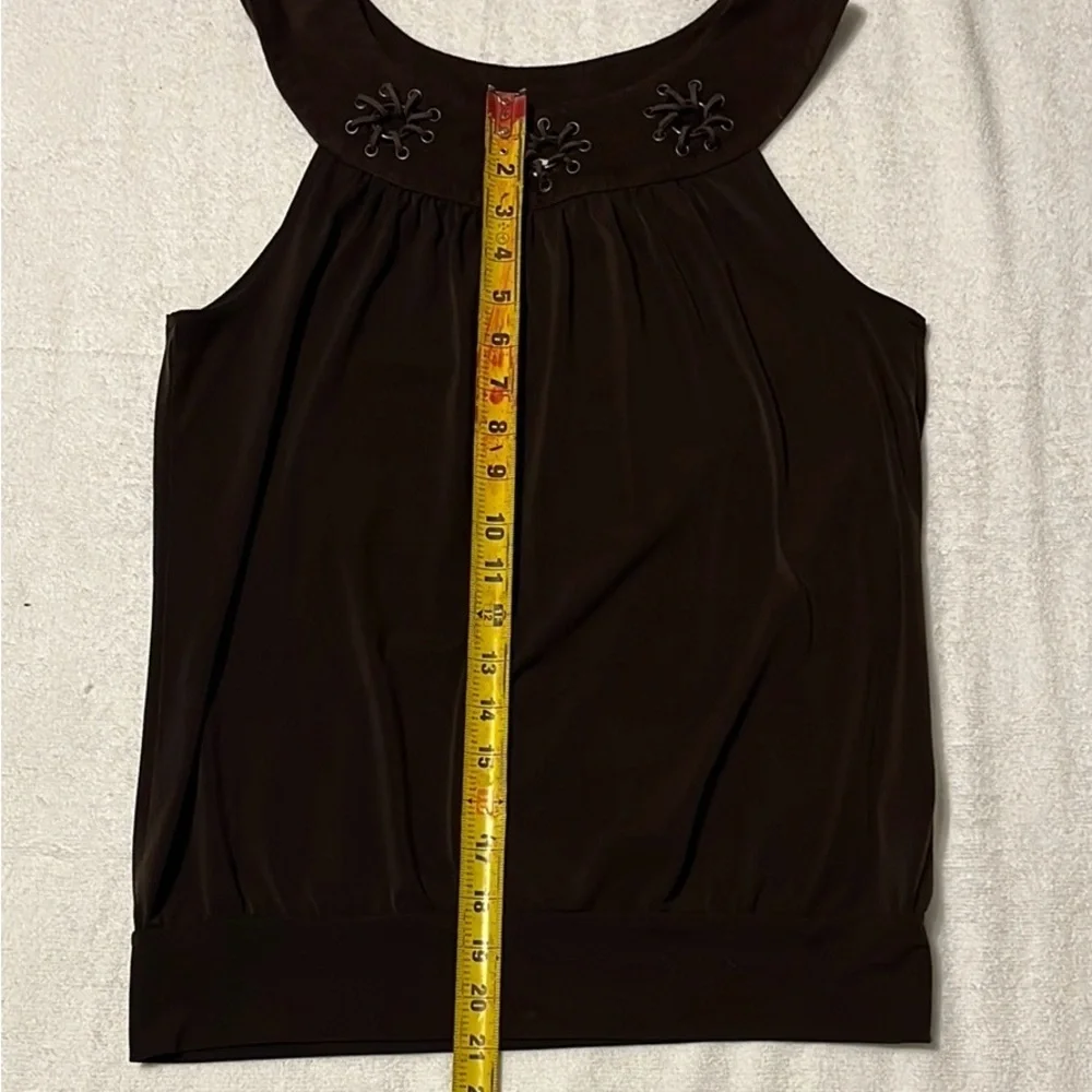MICHAEL KORS Embellished Brown Sleeveless Top